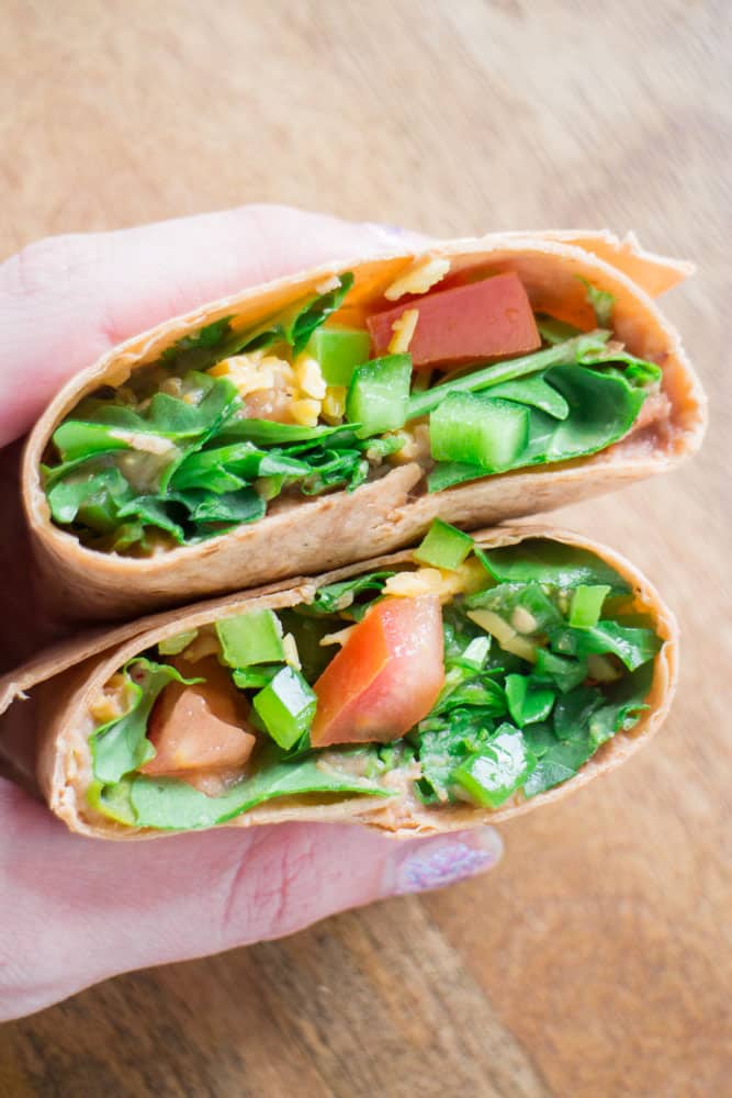 Minute Arugula Refried Bean Burrito for a Cool Summer